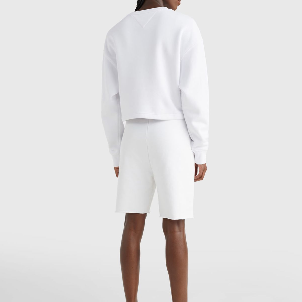 TOMMY HILFIGER - Sudadera Cropped Holgada Con Ola Estampada Blanco Tommy Jeans