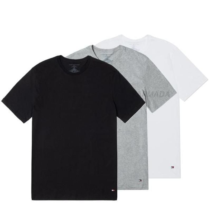 TOMMY HILFIGER - Pack De 3 Camiseta De Cuello Redondo Con Logo Tommy Hilfiger