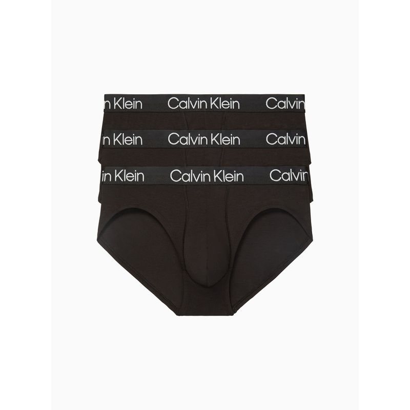 CALVIN KLEIN - 3 Pack De Hip Brief Negros Structure Cotton Calvin Klein