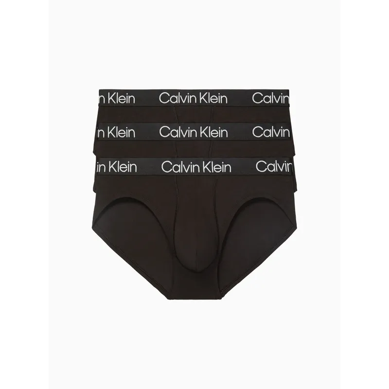 CALVIN KLEIN - 3 Pack De Hip Brief Negros Structure Cotton Calvin Klein