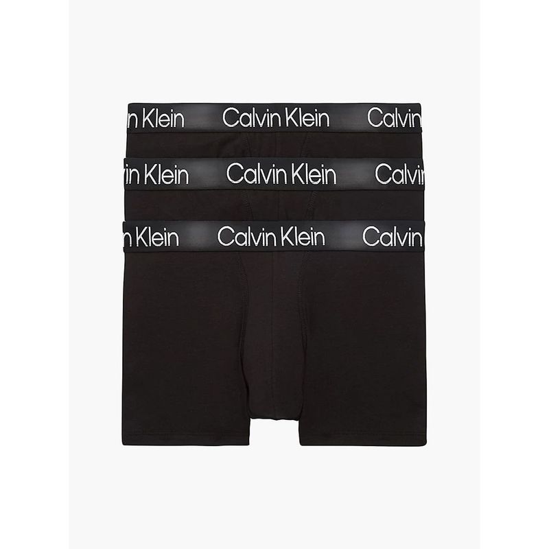 CALVIN KLEIN - Boxer Algodón Trunk 3 Piezas Hombre Negro Calvin Klein