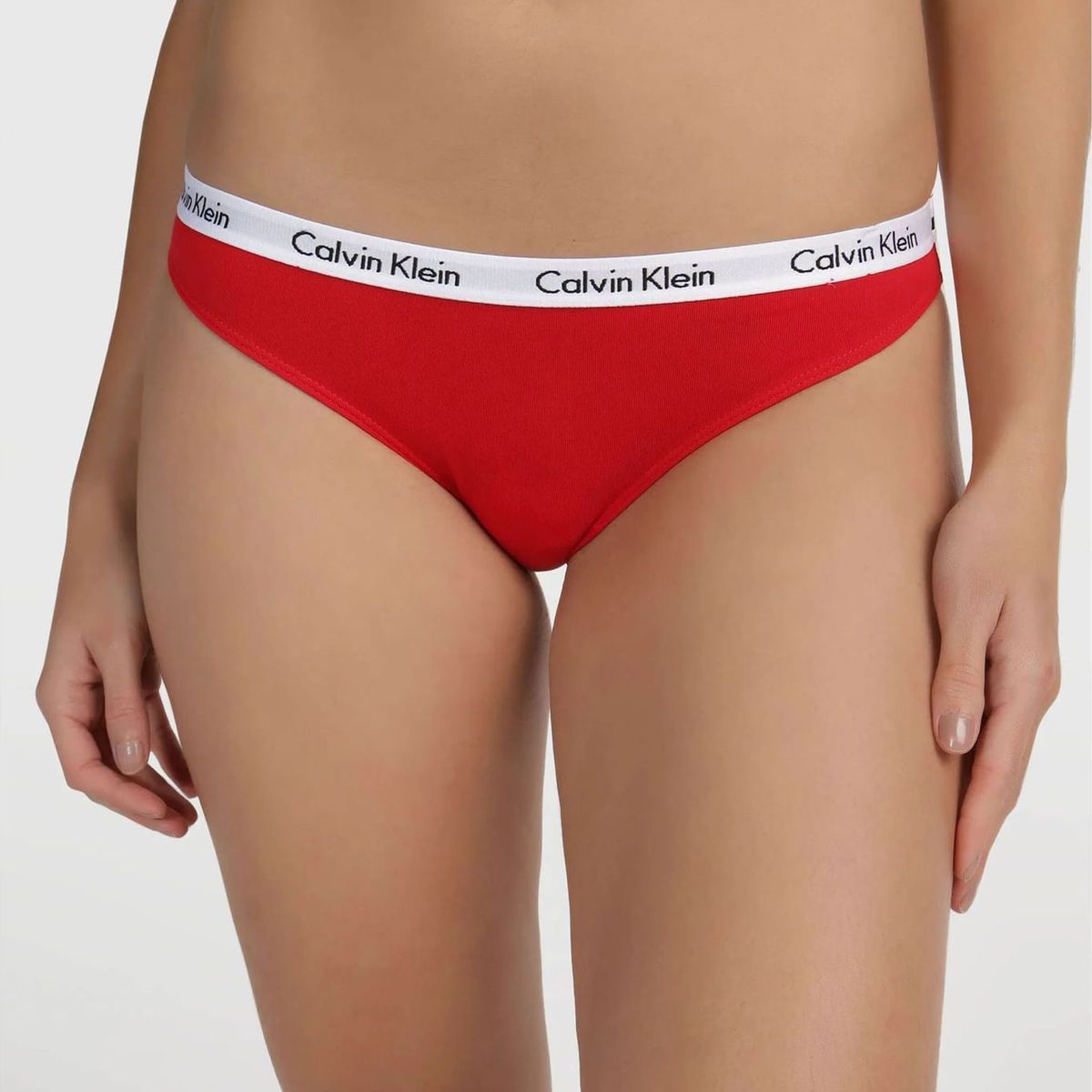 CALVIN KLEIN - Pantie Rojo Tipo Bikini Clásico Con Logo Para Mujer Calvin Klein