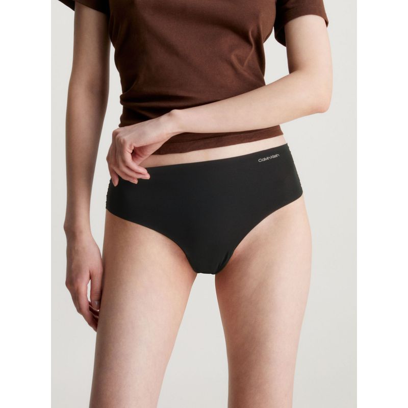 CALVIN KLEIN - Tanga Negro Invisible De Cintura Alta Calvin Klein