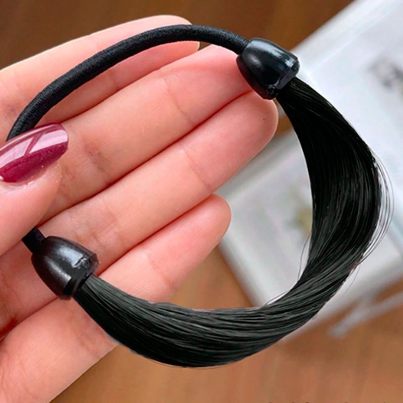 GENERICO - 4 Extensiones De Cabello Sintético Con Bandas Elásticas para coletas