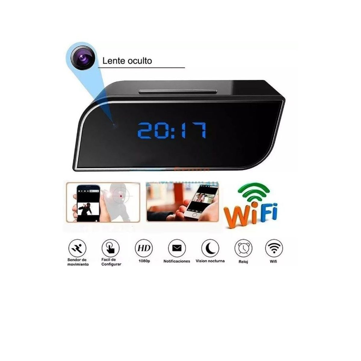 GENERICO - Mini Cámara Reloj Hd Wifi 1080p Monitoreo En Vivo