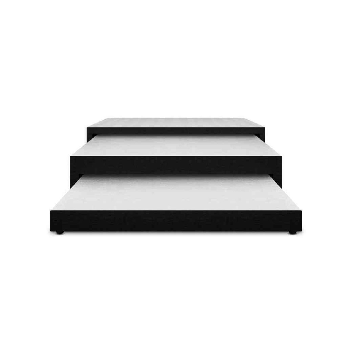 MAGIC CLASS - CAMA NIDO TRIPLEX, 3 NIVELES. 100X190 ECOCUERO NEGRO