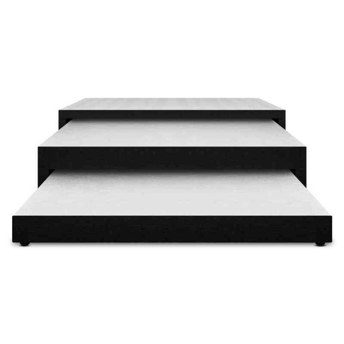 MAGIC CLASS - CAMA NIDO TRIPLEX, 3 NIVELES. 120X190 ECOCUERO NEGRO