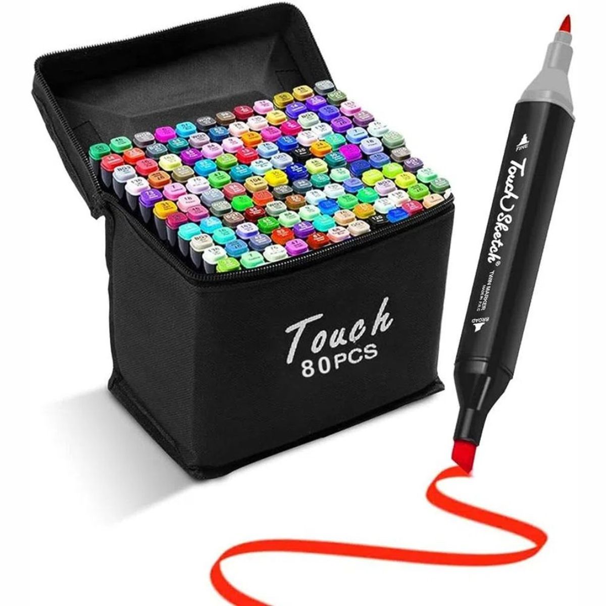 GENERICO - Caja De Marcadores Plumones Doble Punta De 80 Piezas