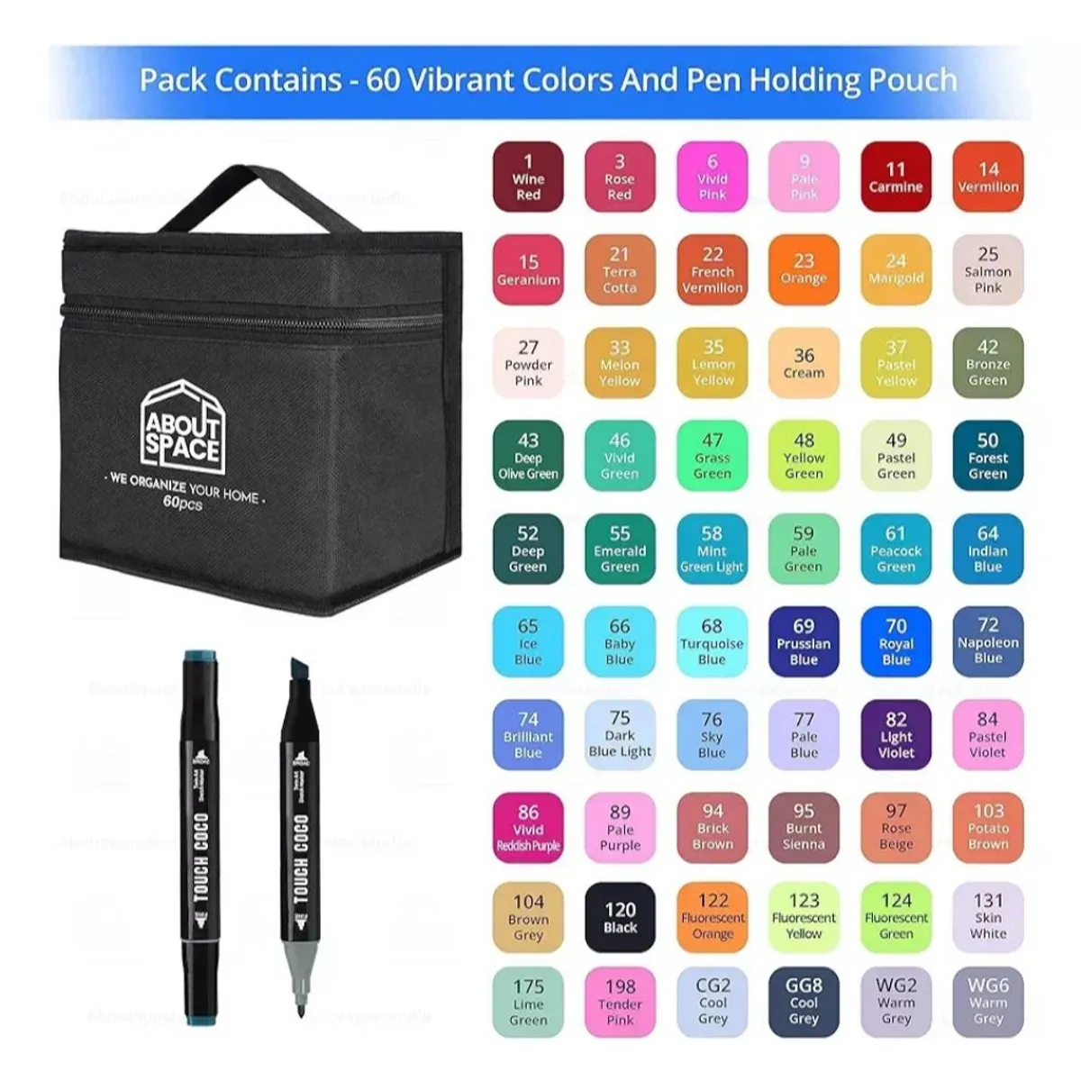 GENERICO - Caja De Marcadores Plumones Doble Punta De 80 Piezas