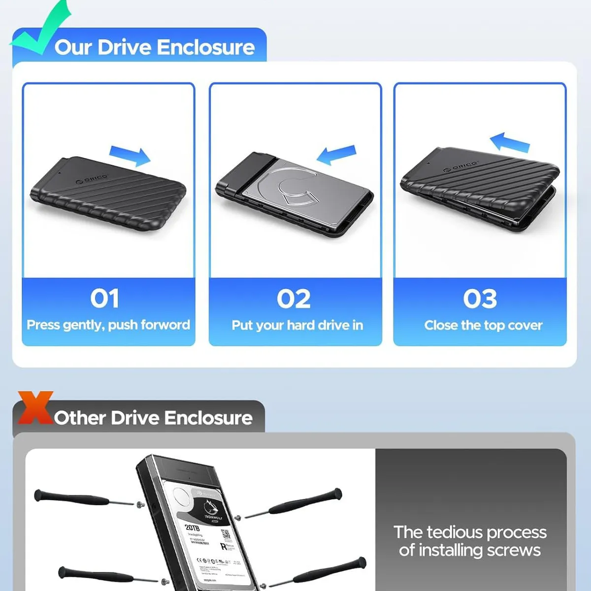ORICO - Caja Externa Carcaza Disco Duro 2.5" A Usb 3.0 Hdd,ssd Orico