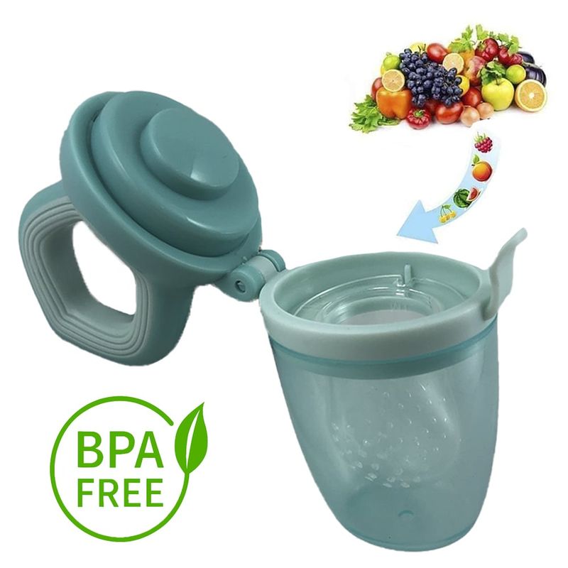 GENERICO - Chupo alimentador porta fruta silicona para bebe Azul