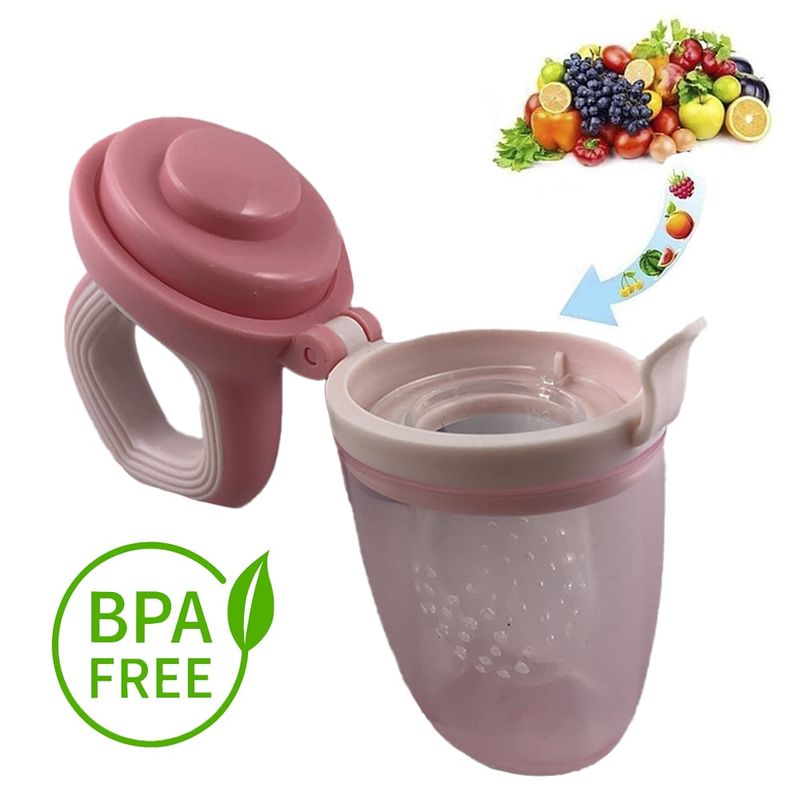 GENERICO - Chupo alimentador porta fruta silicona para bebe Rosado