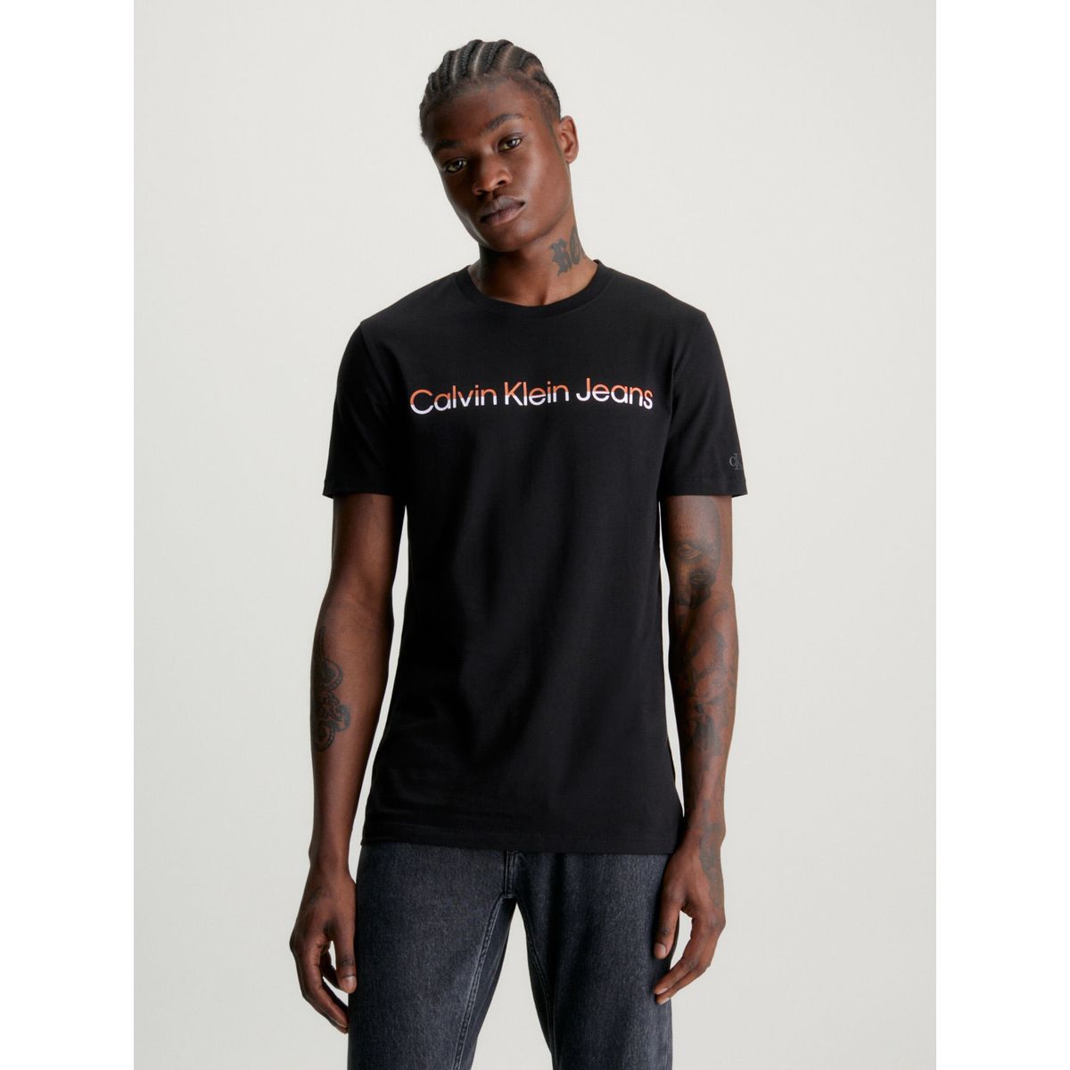 CALVIN KLEIN - Camiseta Slim Con Logo Hombre Negro Calvin Klein