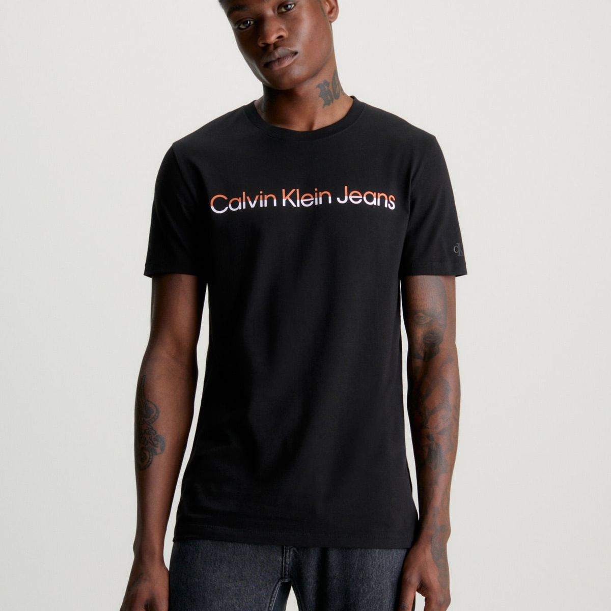 CALVIN KLEIN - Camiseta Slim Con Logo Hombre Negro Calvin Klein