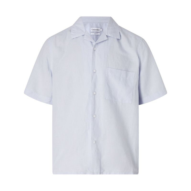 CALVIN KLEIN - Camisa Celeste Manga Corta para Hombre Calvin Klein