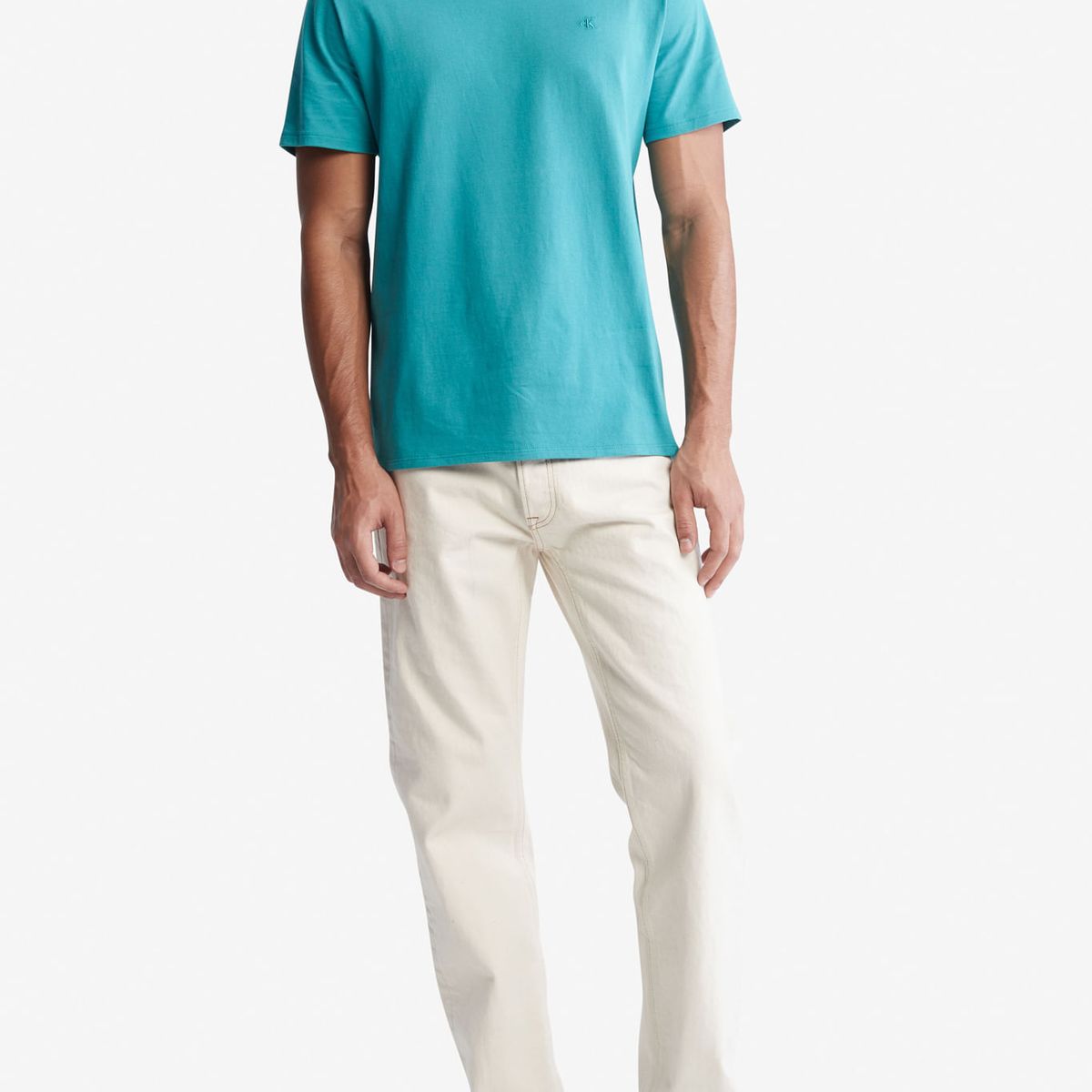 CALVIN KLEIN - Camiseta Verde manga corta Con Monogram Bordado Calvin Klein