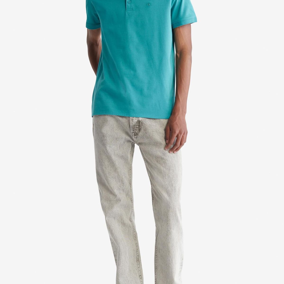 CALVIN KLEIN - Polo Verde De Algodón Con Monograma Bordado Calvin Klein