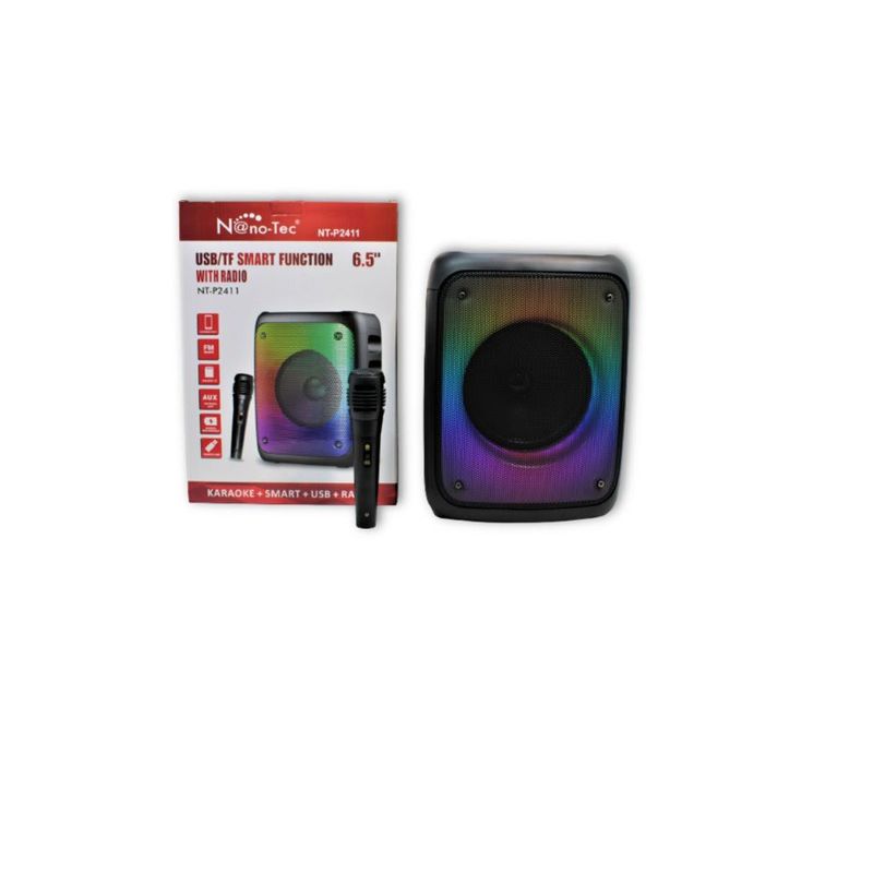 GENERICO - Parlante Recargable Nanotec Cabina 6,5 Pulgadas Con Microfono