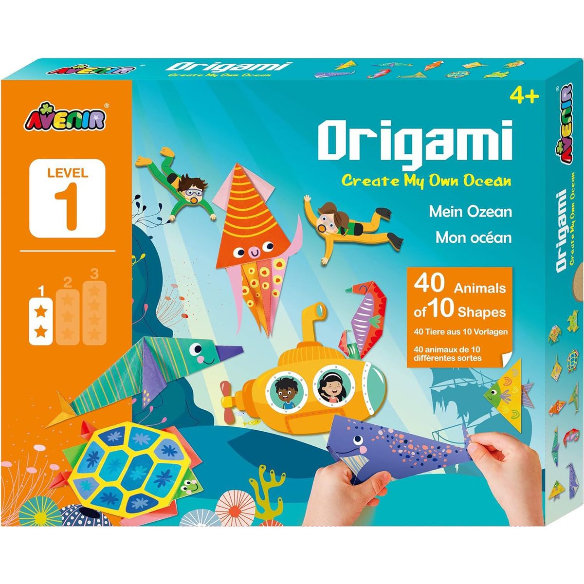 JUGANDO Y EDUCANDO - Set De Arte Y Manualidades Origami Para Niños Océano