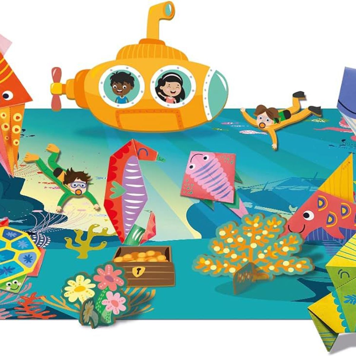 JUGANDO Y EDUCANDO - Set De Arte Y Manualidades Origami Para Niños Océano