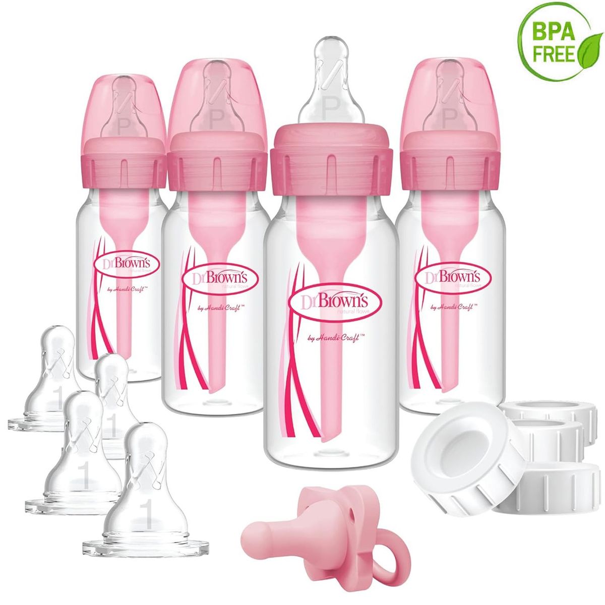 DR BROWNS - Set De Teteros Dr Browns flujo Natural Anticólicos Rosado