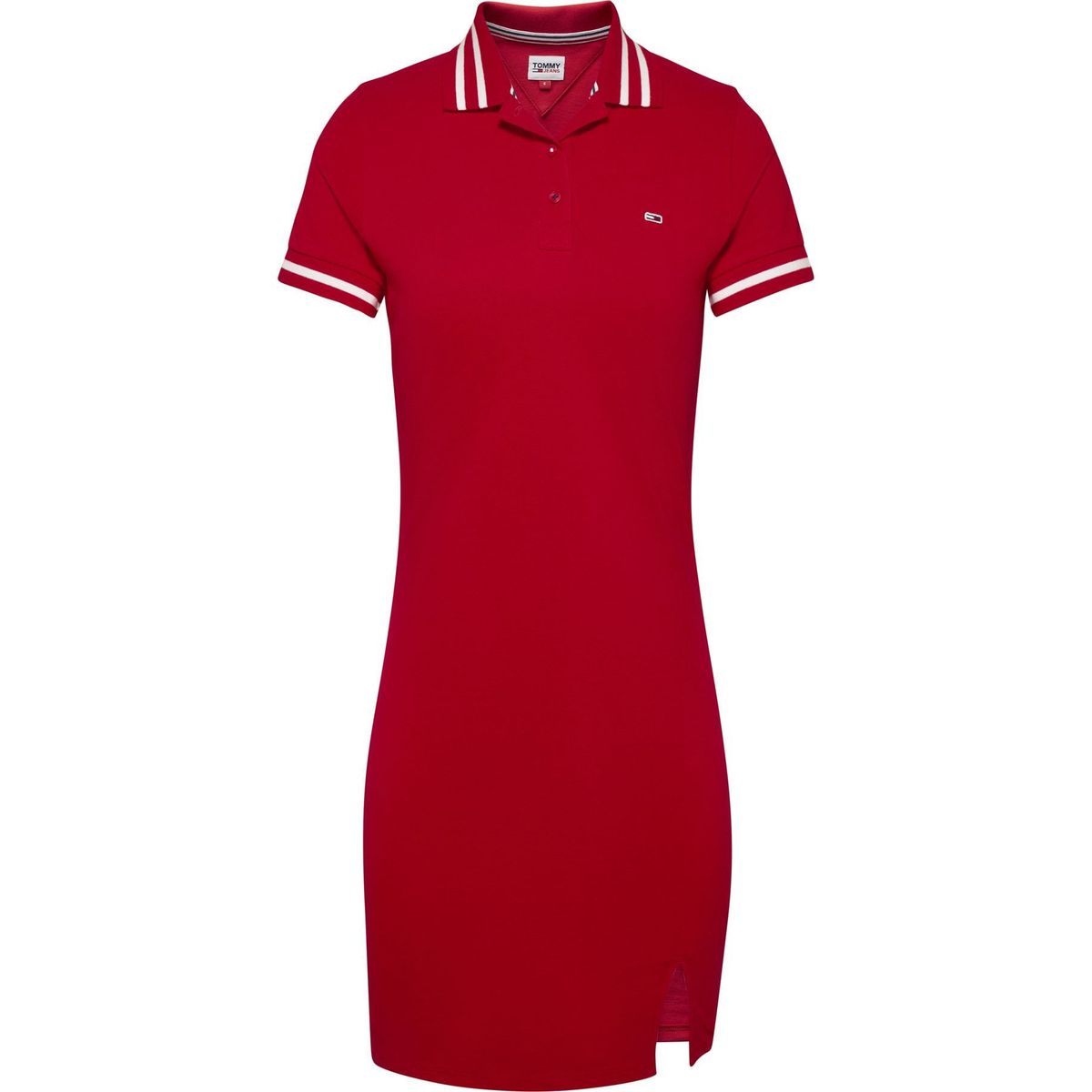 TOMMY HILFIGER - Vestido Polo Essential Con Logo Mujer Rojo Tommy Jeans