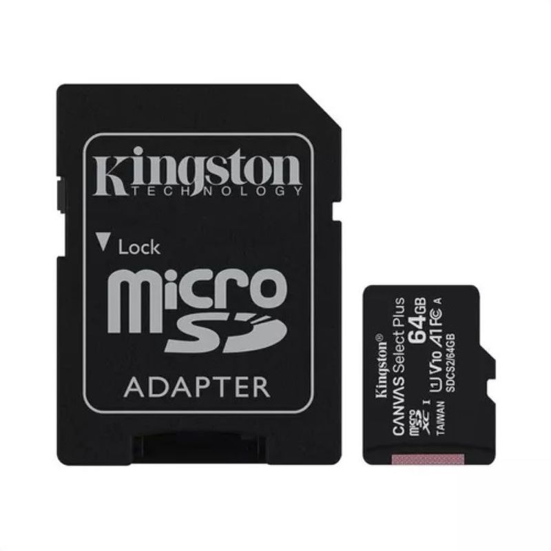 KINGSTON - Memoria Micro Sd 64gb 100mbs Kingston  Adaptador Full Hd