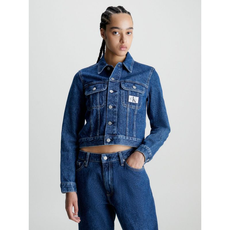 CALVIN KLEIN - Chaqueta Cropped Jean Mujer Azul Calvin Klein