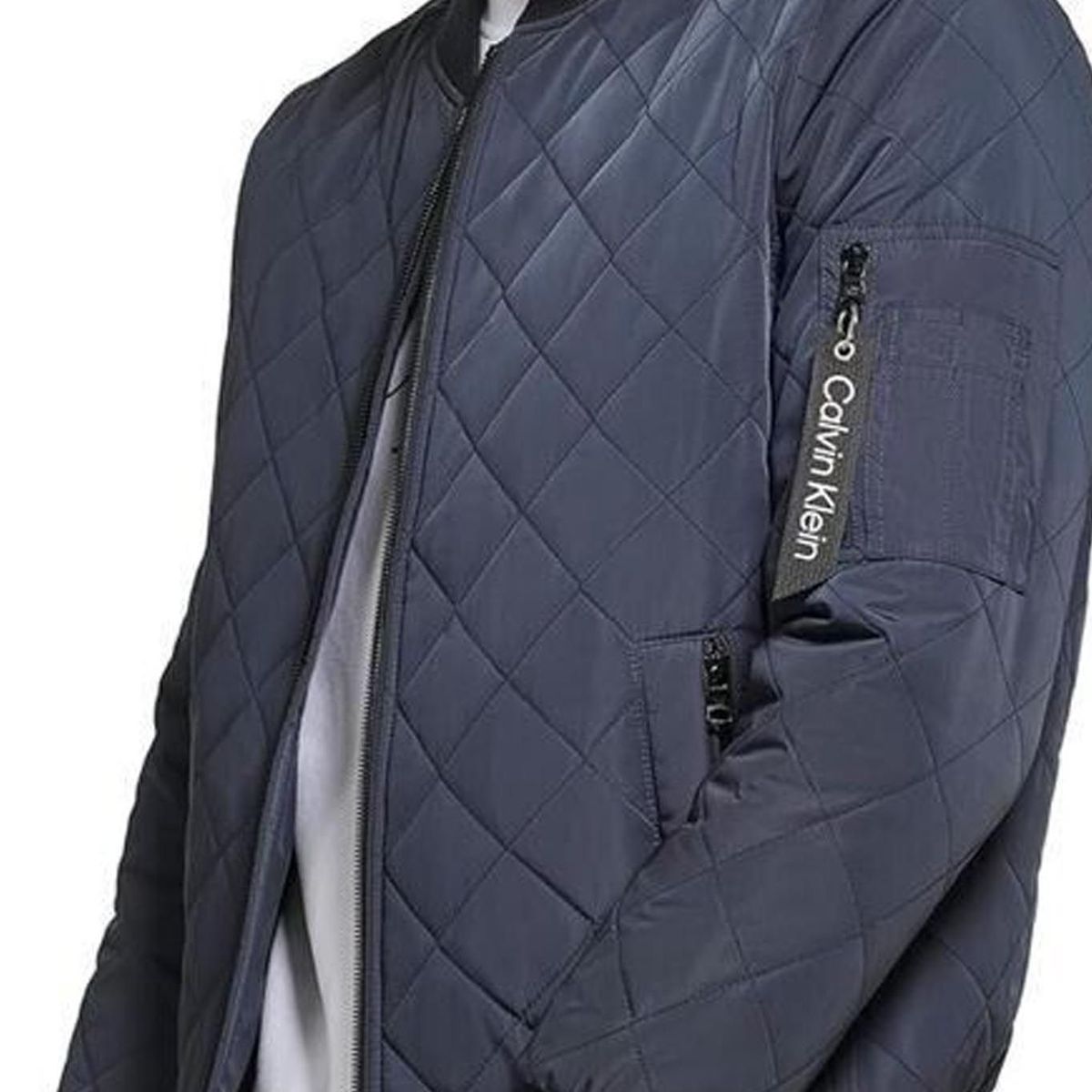 CALVIN KLEIN - Chaqueta Azul Manga Larga Con Cierre Y Bolsillos Fronta Calvin Klein