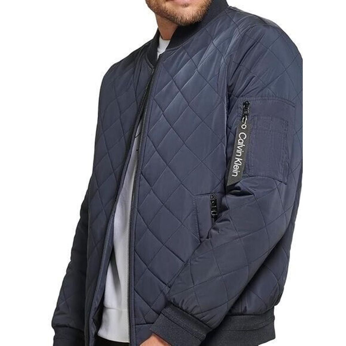 CALVIN KLEIN - Chaqueta Azul Manga Larga Con Cierre Y Bolsillos Fronta Calvin Klein