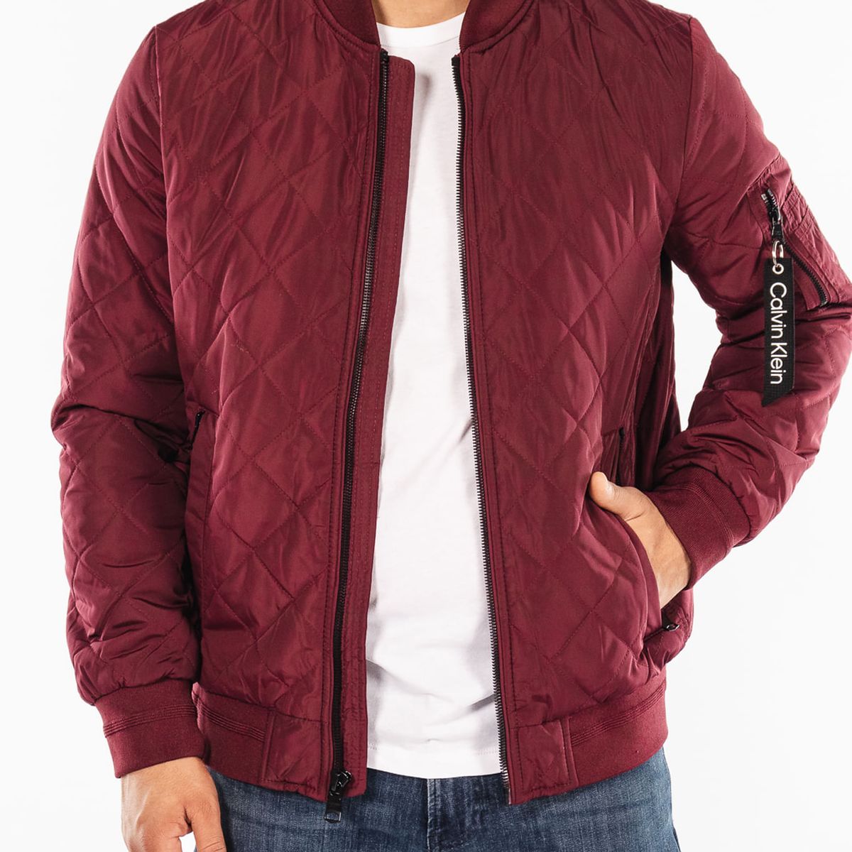 CALVIN KLEIN - Chaqueta Con Cierre Y Bolsillos Fronta Hombre Vino Tinto Calvin Klein