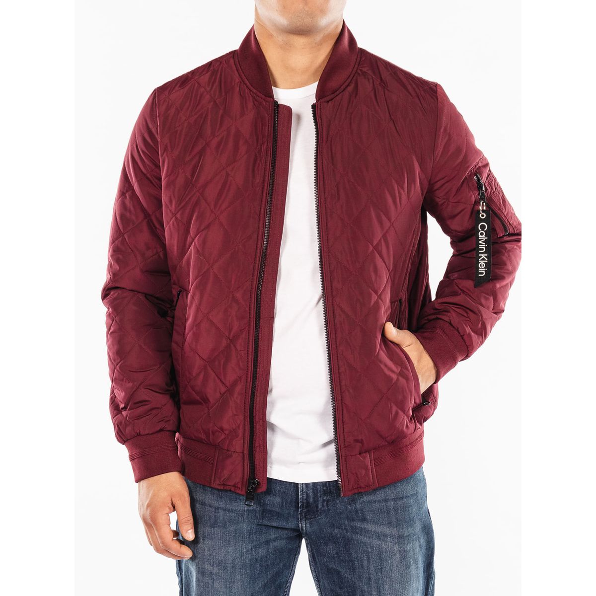 CALVIN KLEIN - Chaqueta Con Cierre Y Bolsillos Fronta Hombre Vino Tinto Calvin Klein