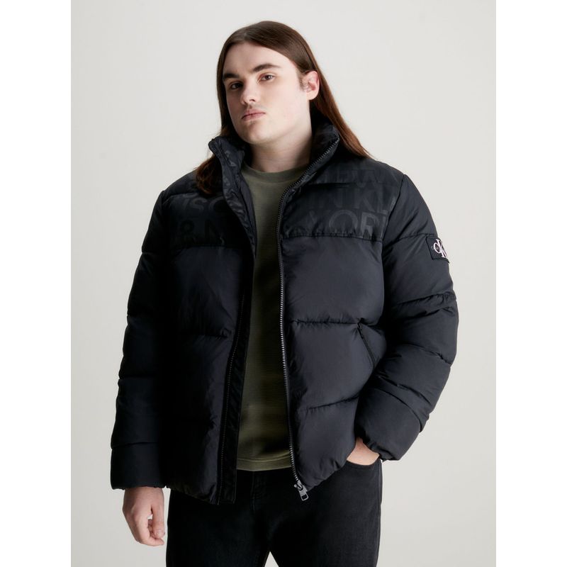 CALVIN KLEIN - Chaqueta Negro De Plumas Con Logo Calvin Klein