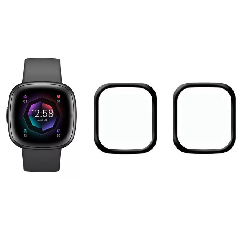 GENERICO - 2 pack Vidrio cerámico protector reloj Fitbit Sense 2