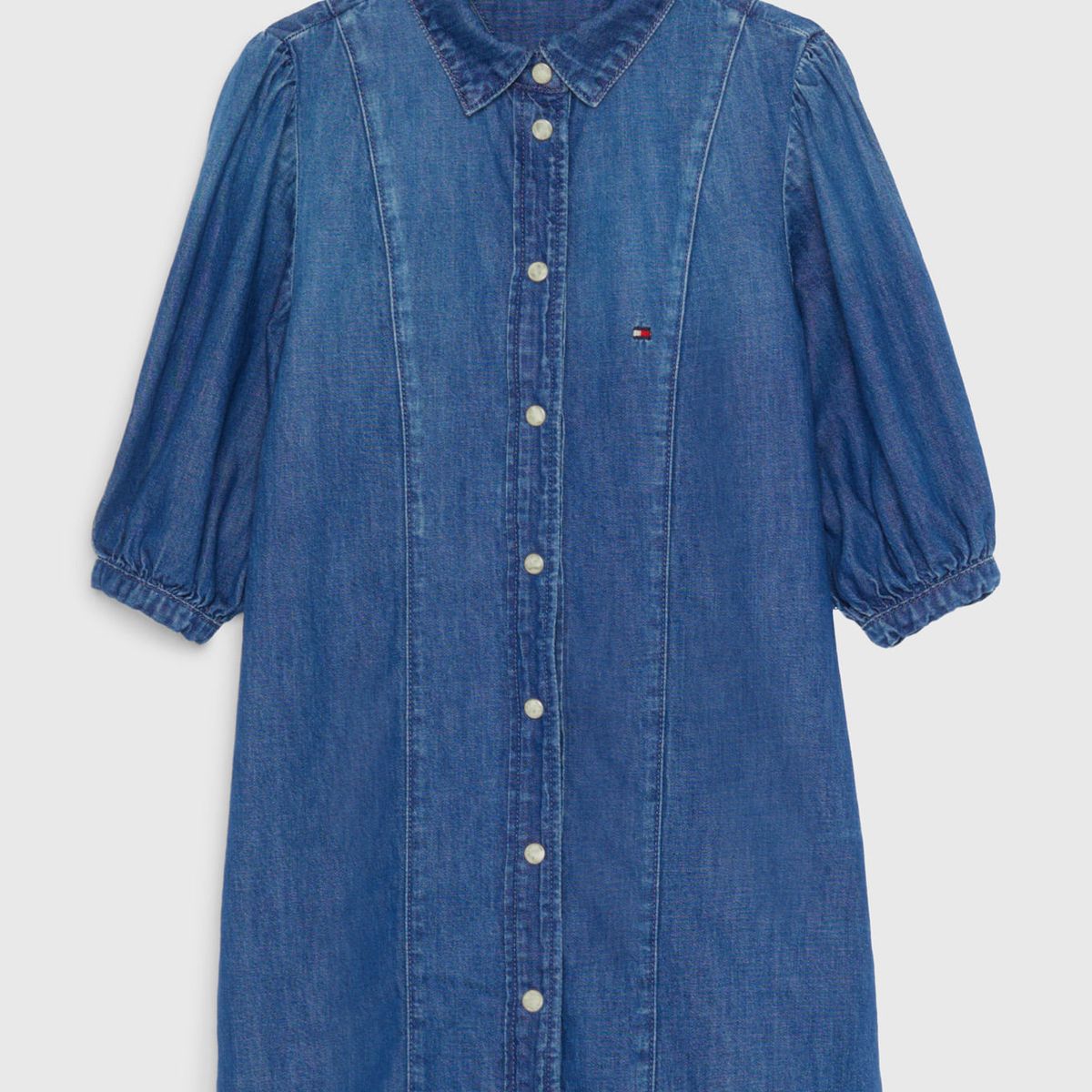 TOMMY HILFIGER - Vestido De Niña Camisero Tejido Denim Tommy Hilfiger