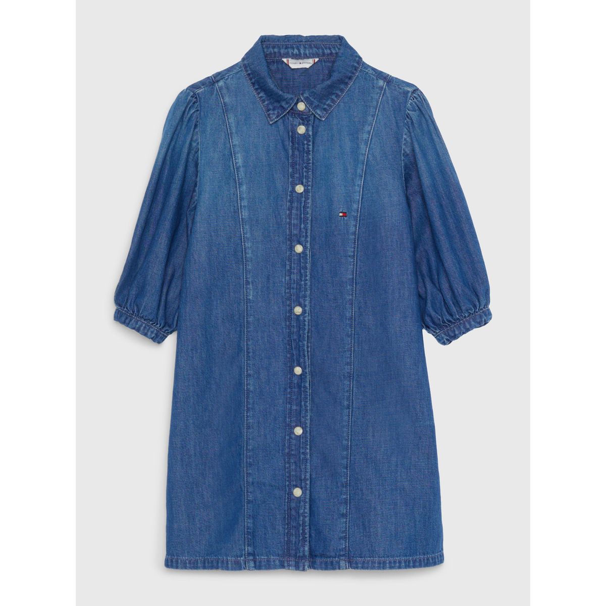 TOMMY HILFIGER - Vestido De Niña Camisero Tejido Denim Tommy Hilfiger