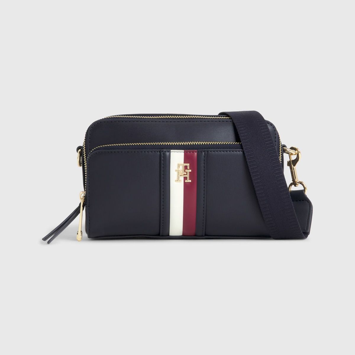 TOMMY HILFIGER - Bolso Cartera Iconic Con Cinta Distintiva Mujer Azul Oscuro Tommy Hilfiger