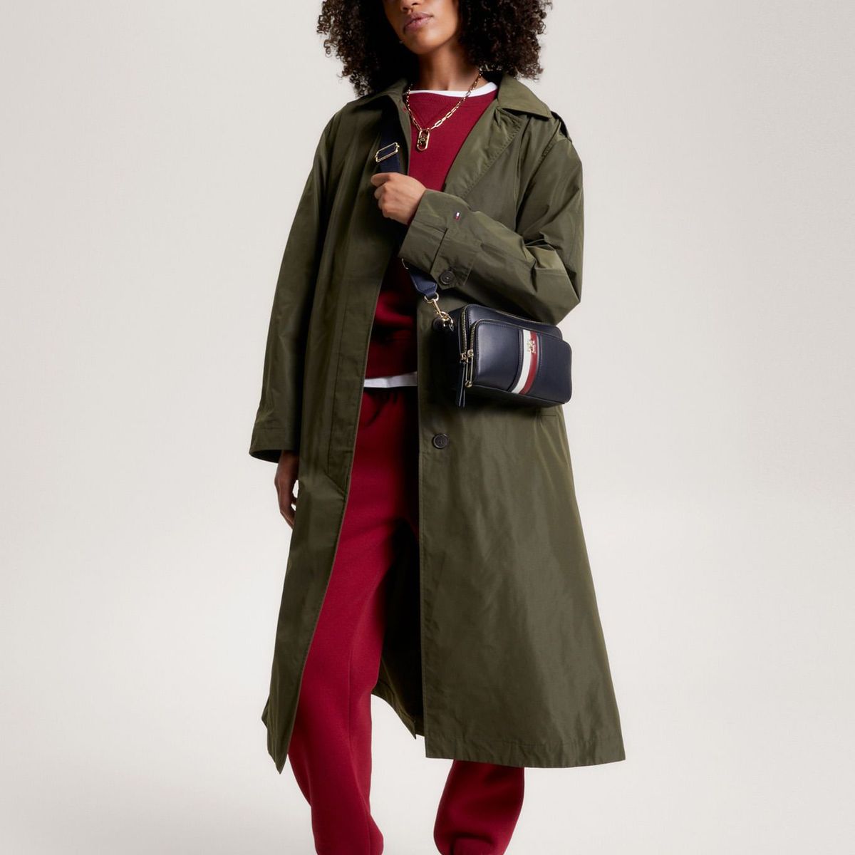 TOMMY HILFIGER - Bolso Cartera Iconic Con Cinta Distintiva Mujer Azul Oscuro Tommy Hilfiger