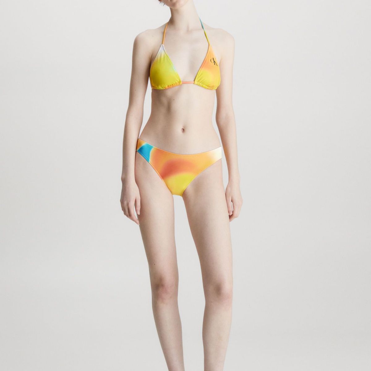 CALVIN KLEIN - Top Vestido de Baño Estampado Con Logotipo Para Mujer Calvin Klein