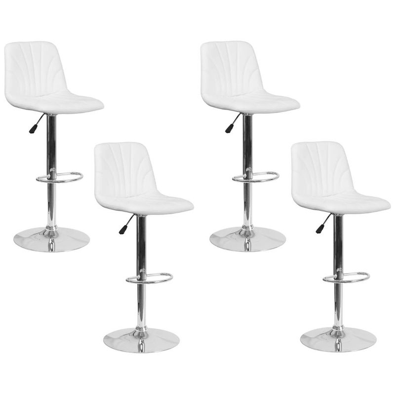 MOBLIHOUSE - Set X4 Silla Bar Acolchada Diseño Moderno Con Base Giratoria Shell