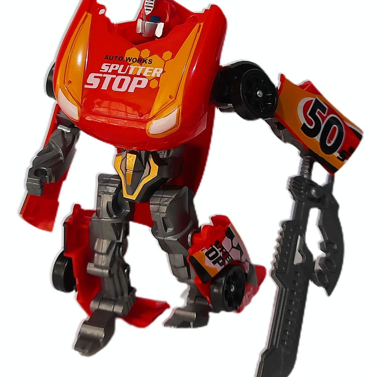 GENERICO - Transformers Rojo Robot + Espada Carro Juguetes Para Niños