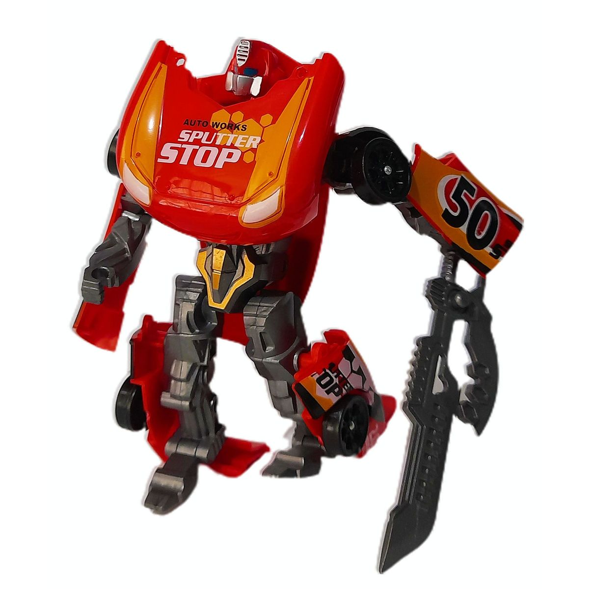 GENERICO - Transformers Rojo Robot + Espada Carro Juguetes Para Niños