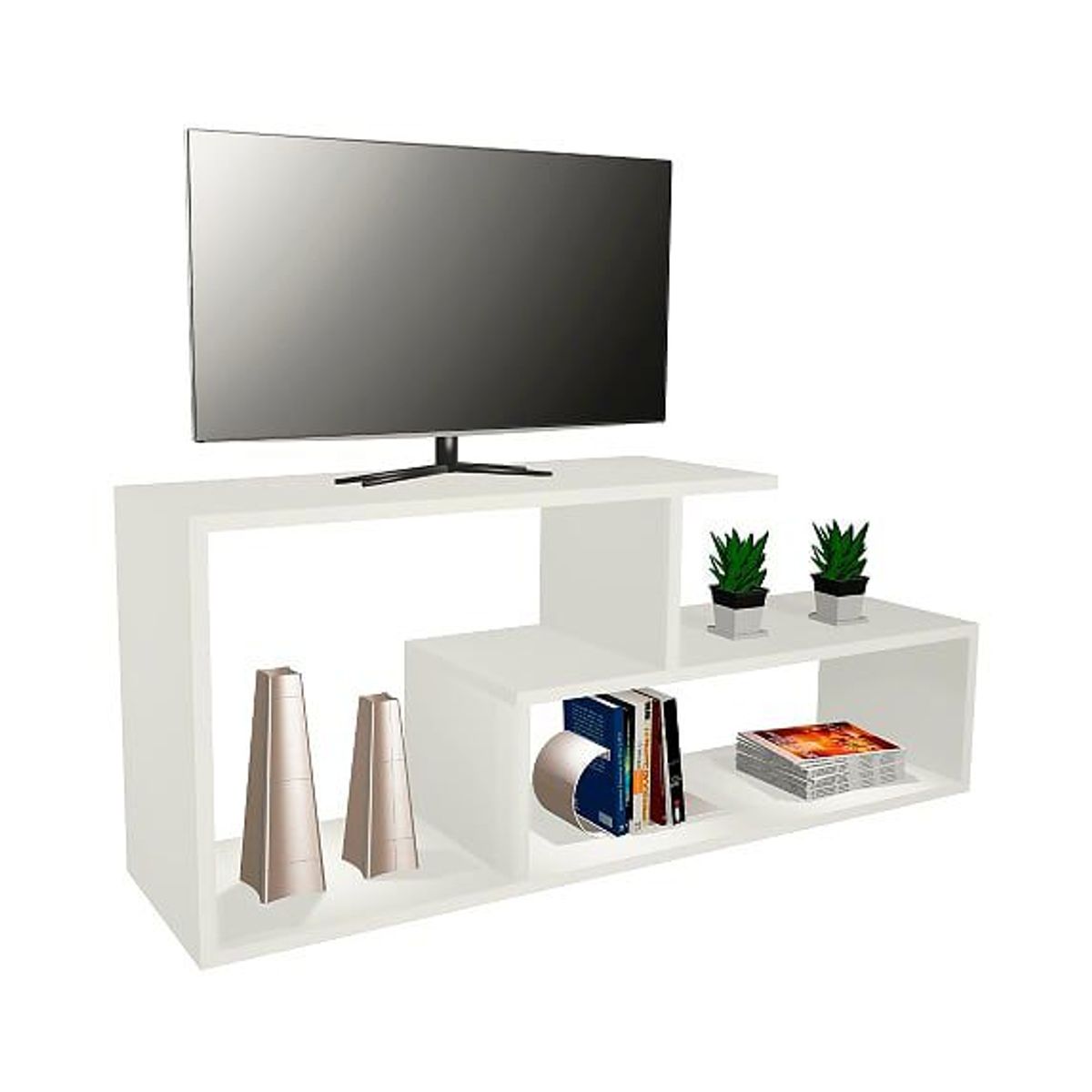 GENERICO - Mesa tv mueble para televisor moderna blanca_.