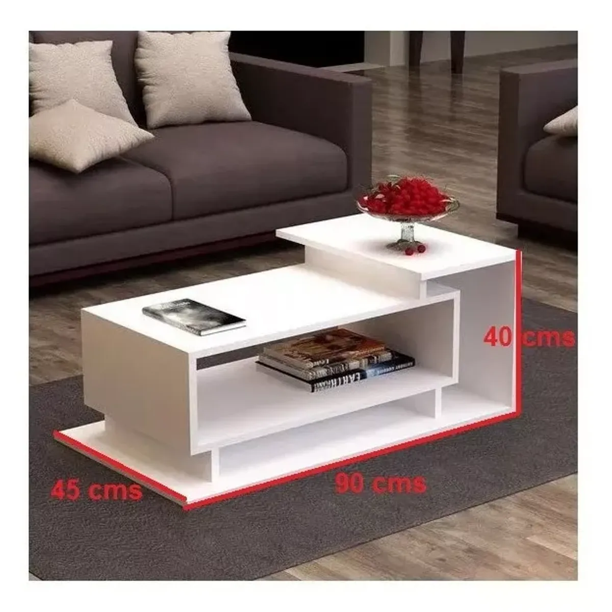 GENERICO - Mesa de centro moderna minimalista blanca_.