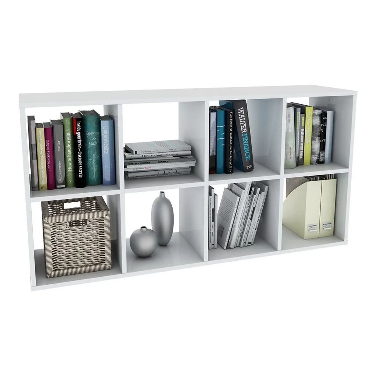 GENERICO - Mueble organizador de juguetes hogar 8 cubos blanco