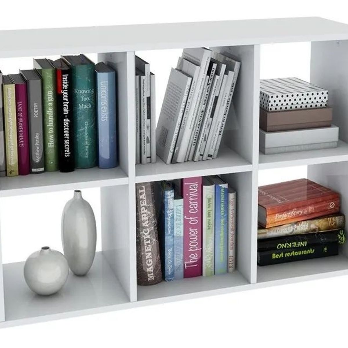 GENERICO - Mueble organizador de juguetes hogar 6 cubos blanco