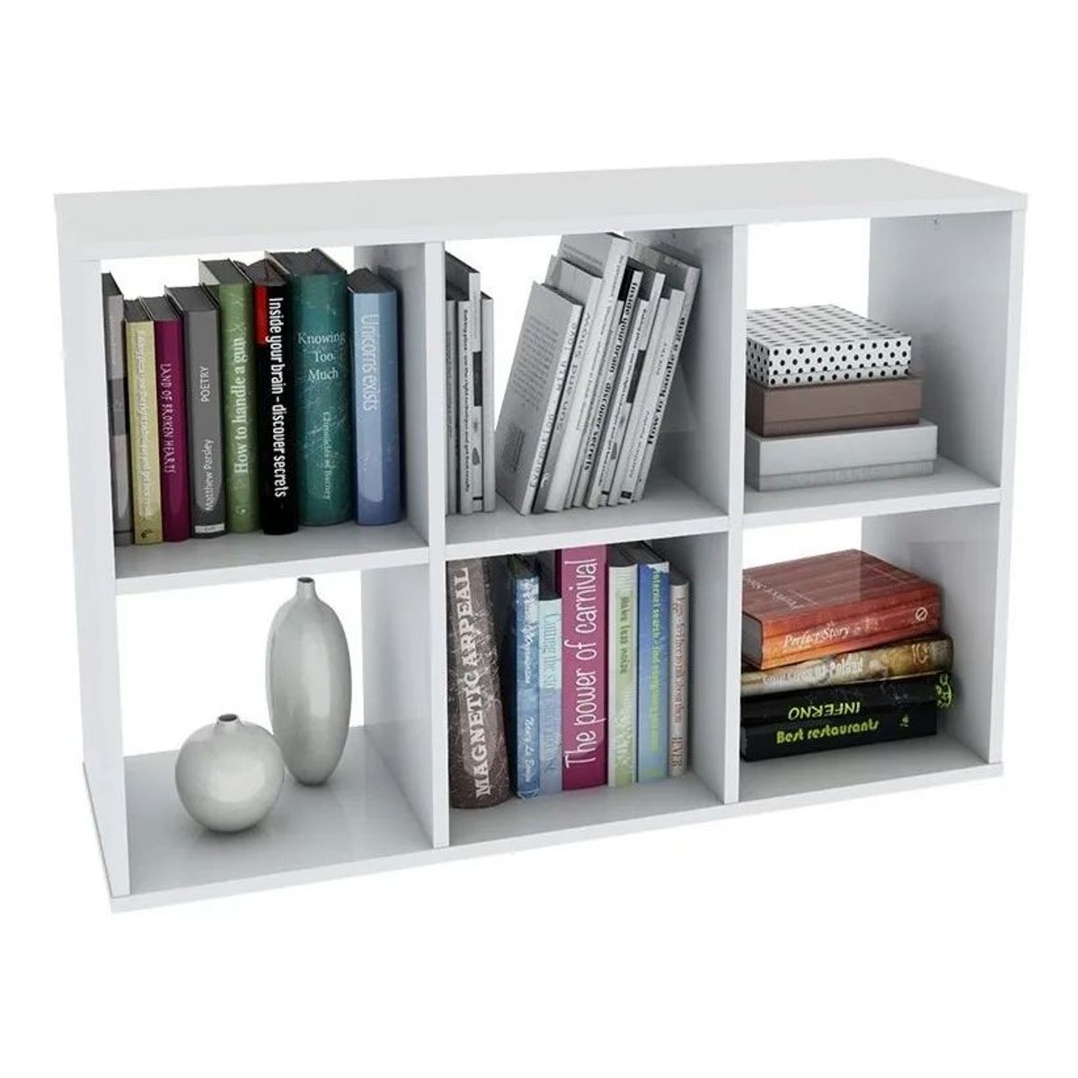 GENERICO - Mueble organizador de juguetes hogar 6 cubos blanco