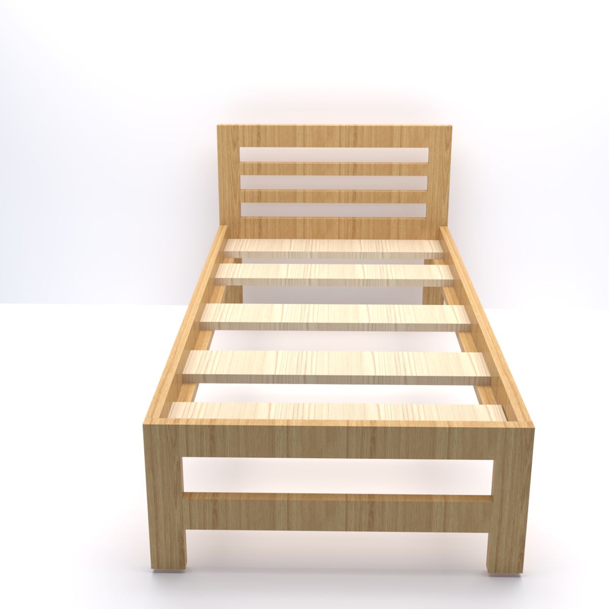 GENERICO - CAMA SENCILLA EN MADERA CEDRO NATURAL COLOR MIEL