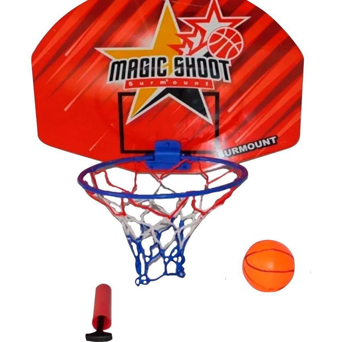 GENERICO - Cancha de baloncesto pequeña para pared con balon + inflador