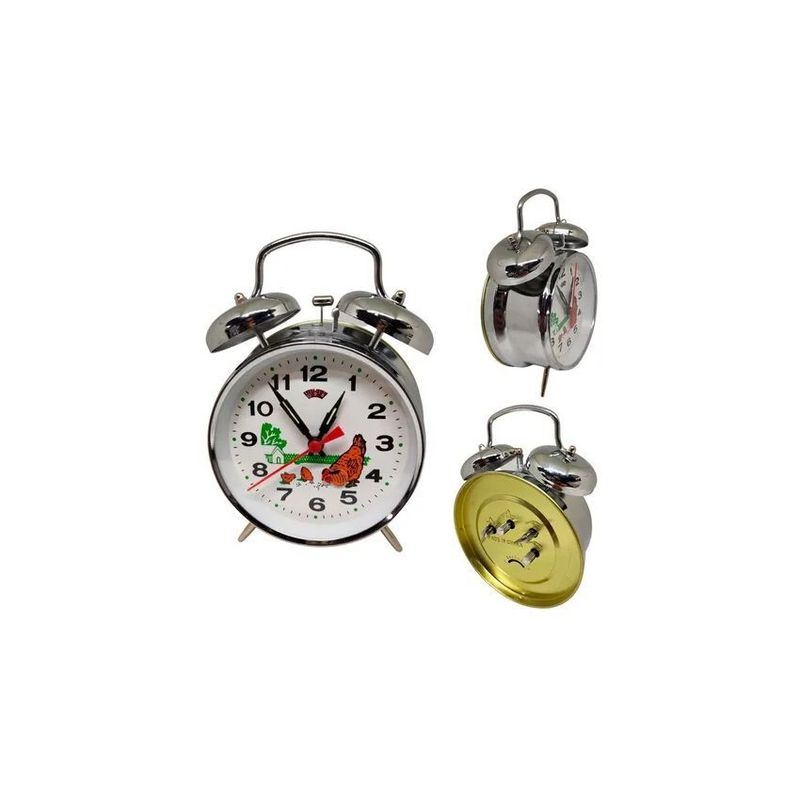 GENERICO - Reloj despertador tamaño 10 x 16 cm gallina campanas